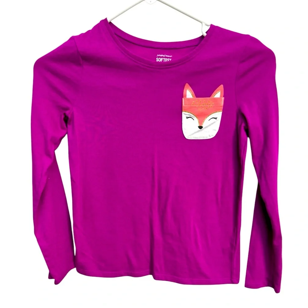 Cat & Jack Purple‎ Long Sleeve Tee with Animal Graphic